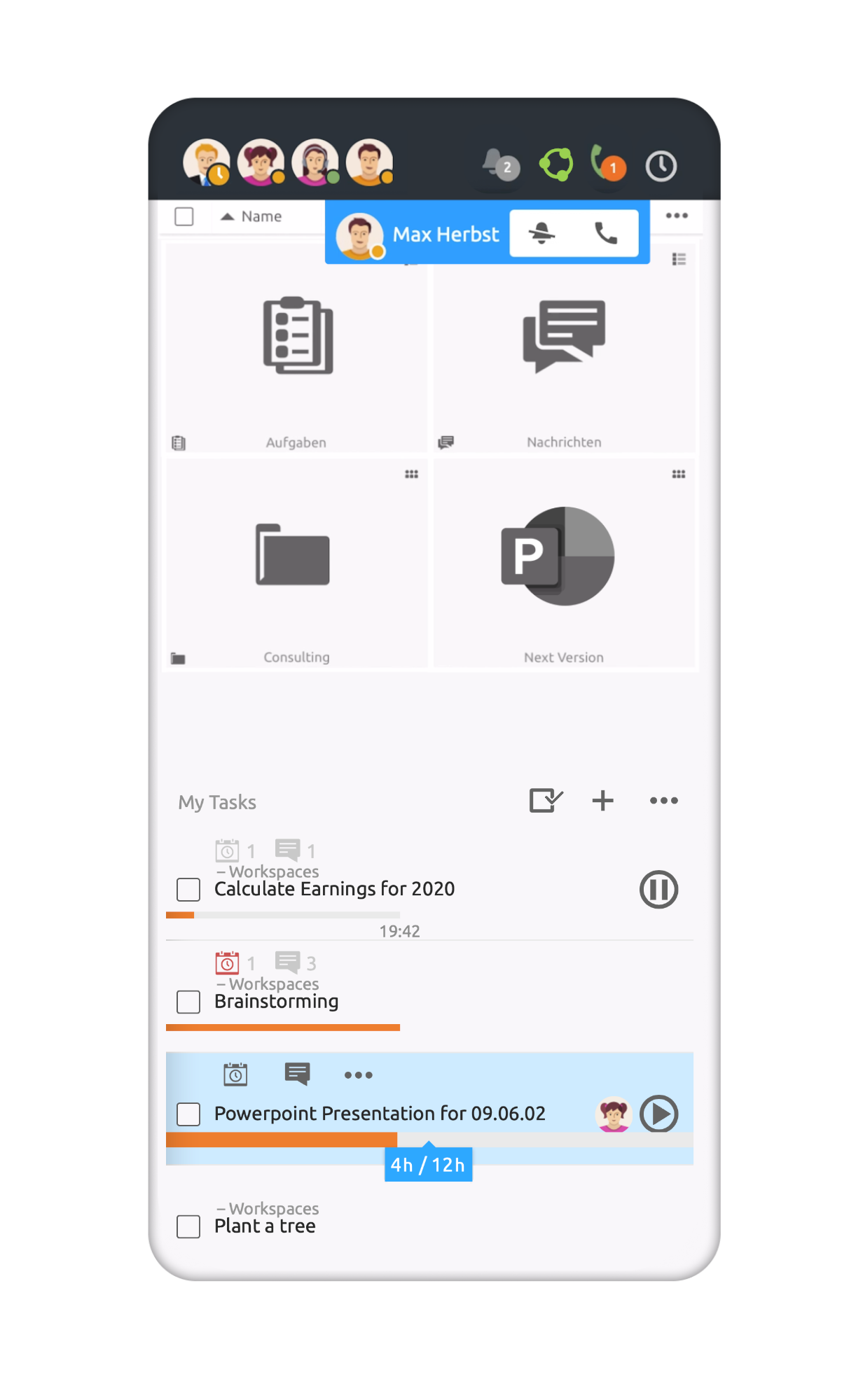 screenshot of BSCW Social